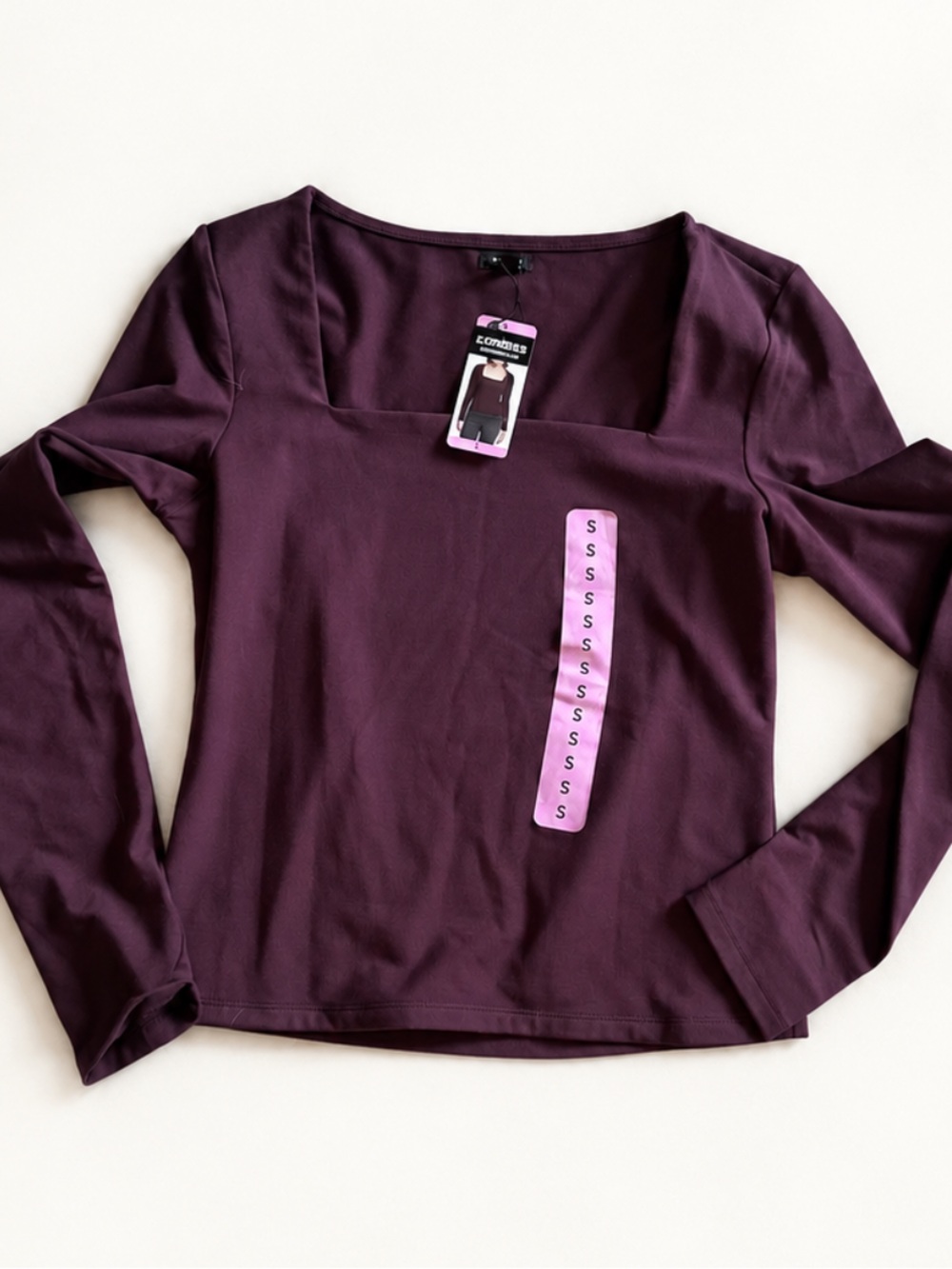Express Women's Long Sleeve Scoop Neck Top - Plum